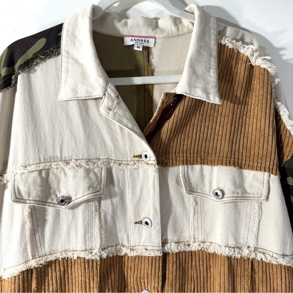 Andree Mixed Media Oversized Corduroy Jacket - Picture 2 of 13
